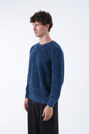 Yuvarlak Yaka Yıkamalı Örgü Kazak