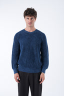 Yuvarlak Yaka Yıkamalı Örgü Kazak