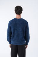 Yuvarlak Yaka Yıkamalı Örgü Kazak