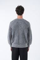 Yuvarlak Yaka Yıkamalı Örgü Kazak