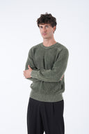 Yuvarlak Yaka Yıkamalı Örgü Kazak