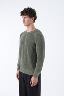 Yuvarlak Yaka Yıkamalı Örgü Kazak